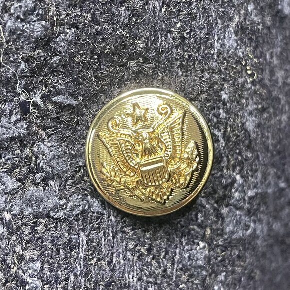 Lauren Conrad Womens Plus 1X Navy Plaid Double-Breasted Peacoat Jacket - Picture 2 of 7